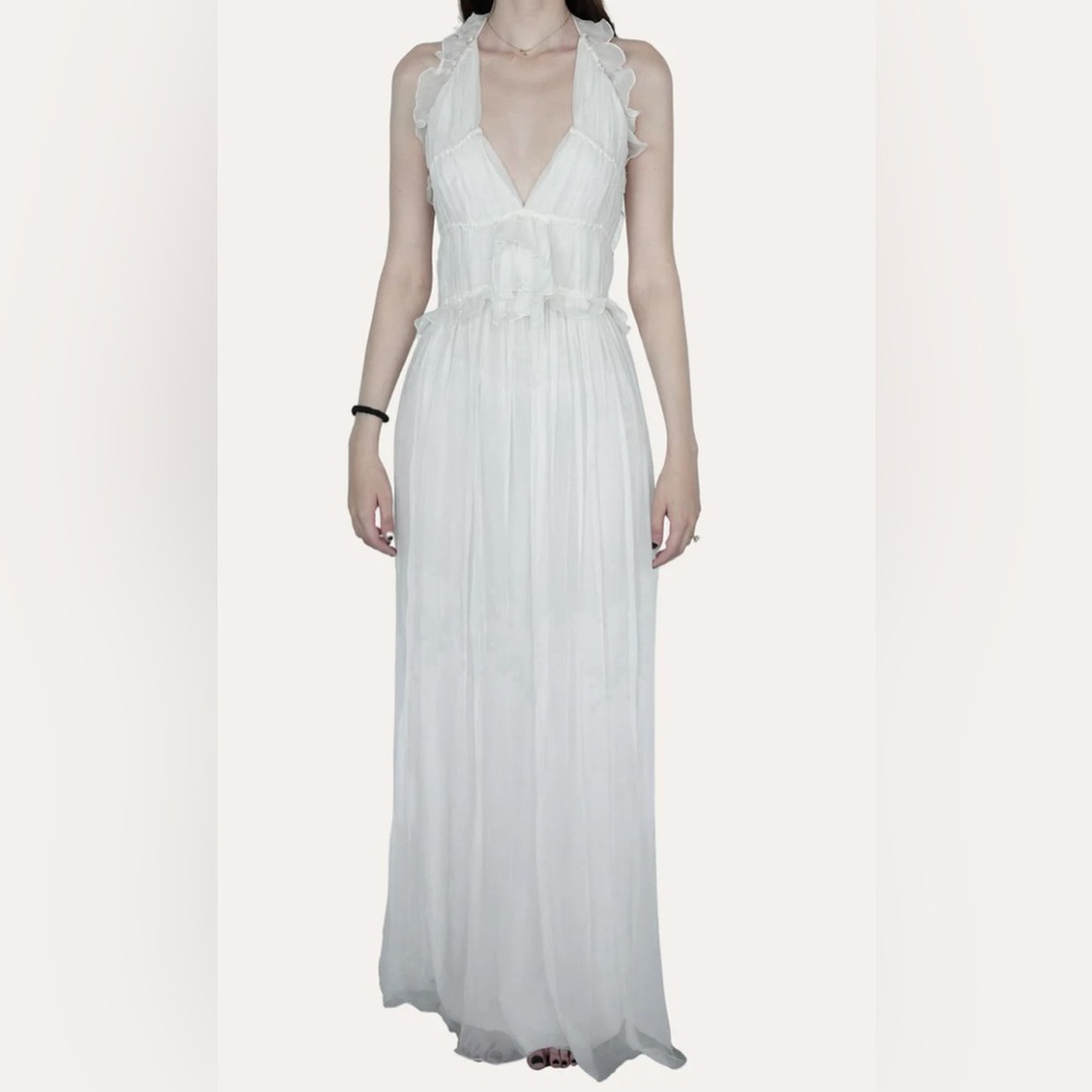 Early 2000s John Galliano white silk dress